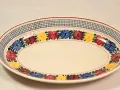 френско керамично плато поднос с цветя 22/3, снимка 1