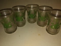 Ретро чашки за ракия със зелен декор – 5 броя (височина 7 см), снимка 1