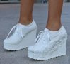 Обувки на платформа - бели - 710-15, снимка 2