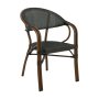 Стол трапезен Vegera Черен с кафеви крака, снимка 1 - Столове - 44295354