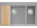 Сива кухненска гранитна мивка Осло 80 Duo Top 780x500 мм, снимка 8