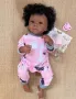 Нова Реборн Кукла-Бебе (Мулатче) 45 см от Силикон с биберон, шише за мляко и дрешки, снимка 4