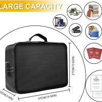 QUOLIX Огнеупорна чанта за документи, 36×27×10 см Огнеупорна кутия за документи с голям капацитет, снимка 4 - Чанти - 44829122