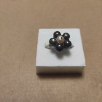 Сребърен пръстен с перли (178), снимка 3 - Пръстени - 42693452