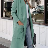 Ежедневно дамско леко палто с големи предни джобове, 5цвята - 023 , снимка 7 - Палта, манта - 42145724