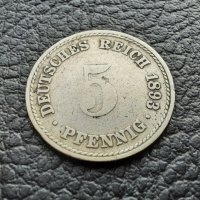 Стара монета 5 пфенига 1893 г.буква А -  Германия- рядка , 131 годишна !, снимка 9 - Нумизматика и бонистика - 39645552