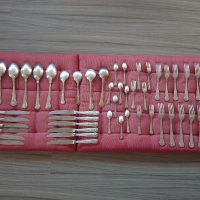 посребрени вилици ножове лъжици комплект за сервиране, снимка 11 - Прибори за хранене, готвене и сервиране - 34712897