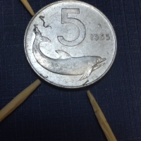Продавам Дефектна Монета. 5 Лири 1955., снимка 1 - Нумизматика и бонистика - 44561494