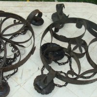 Метални,ковани висящи полилеи на синджир, снимка 1 - Полилеи - 40955641
