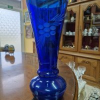 Прекрасна антикварна немска кристална ваза , снимка 2 - Антикварни и старинни предмети - 41419495