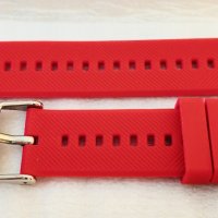  21мм червена силиконова каишка универсална с патенти чисто нова, снимка 1 - Каишки за часовници - 42497909