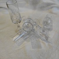 Чаши за аперитив и шампанско / вино от оловен криста, снимка 3 - Чаши - 39480399