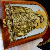 Старинна икона Св.Богородица Сумела,седеф,позлата. , снимка 4 - Икони - 34806996
