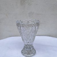 Стъклена кристална ваза. №1203, снимка 1 - Антикварни и старинни предмети - 34813430