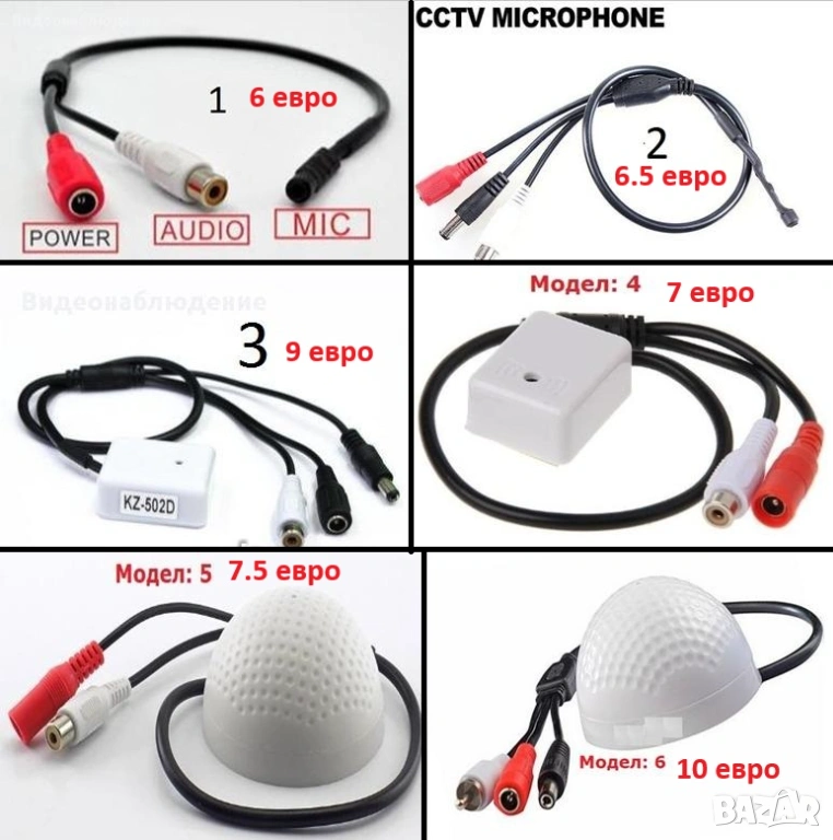 Аудио Мониторинг Микрофони за Видеокамера DVR Системи CCTV Видеонаблюдение Видеосистеми Видеоконтрол, снимка 1