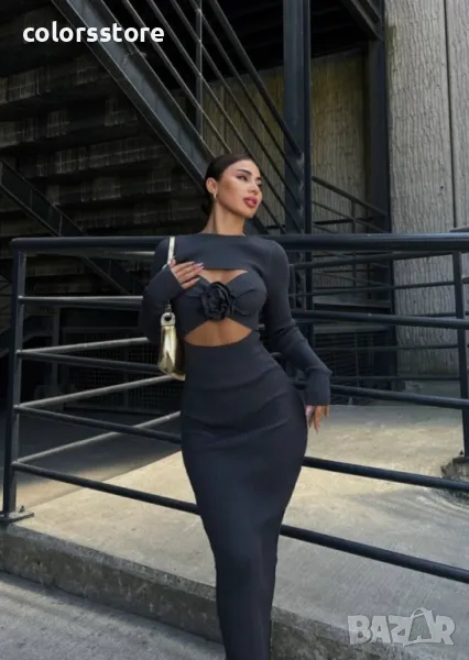 Дамска рипс рокля Rose graffit, снимка 1