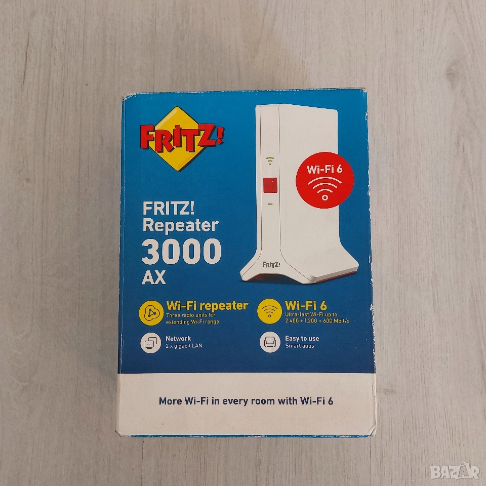FRITZ!Repeater 3000 AX – High-End Wi-Fi 6 Tri-Band Mesh Репитер, снимка 1