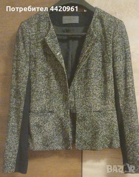 Вталено сиво-черно туидено сако, снимка 1