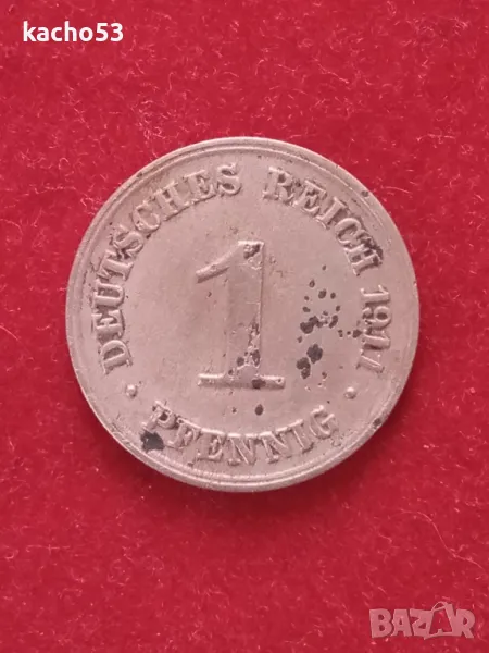 1 пфениг 1911 г. - D , Германия, снимка 1
