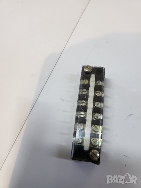 Българска бакелитова клема, лустер клема, клеморед 6 клеми за кабел до 1,5 квадрата, снимка 1