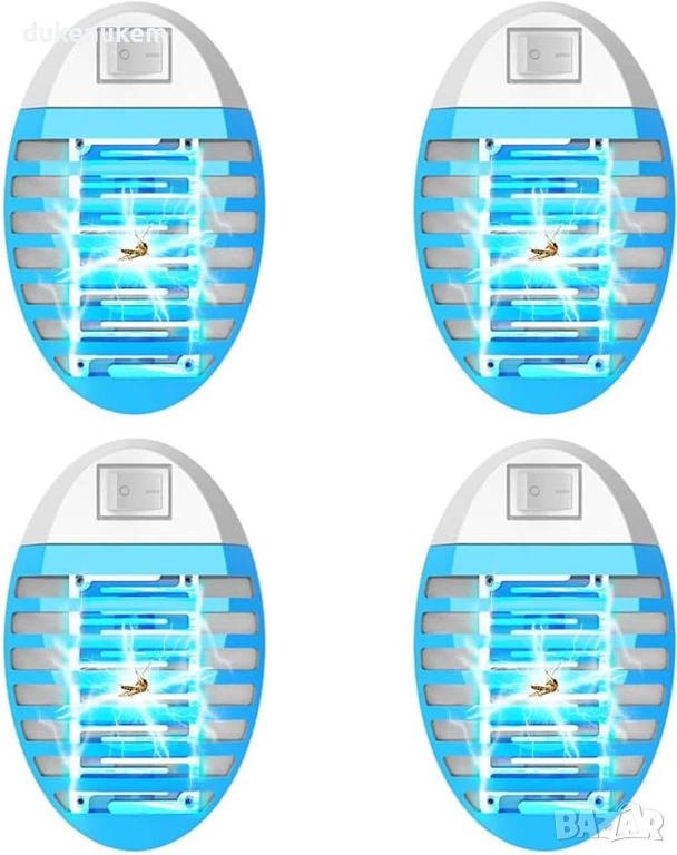 Електрическа лампа против комари и насекоми 2025 – комплект 4 бр., снимка 1