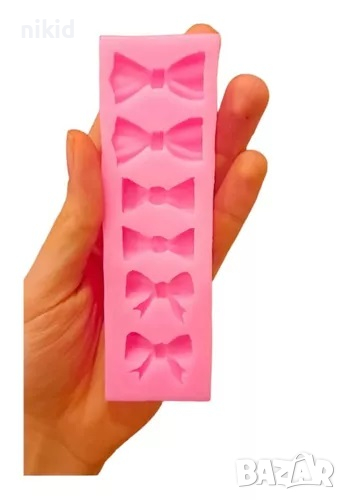 6 панделки пандела папионка силиконов молд форма фондан шоколад гипс декор украса фондан, снимка 1