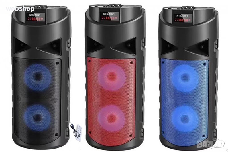 BLUETOOTH WIRELESS КОЛОНА ЗА КАРАОКЕ + МИКРОФОН, 2 * 4 ИНЧА KTS 1091, снимка 1
