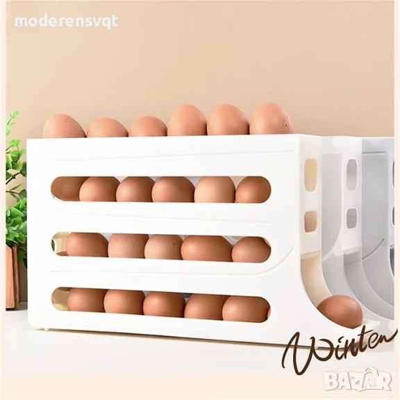 Автоматично плъзгаща се кутия за съхранение на яйца 30 бр., снимка 1