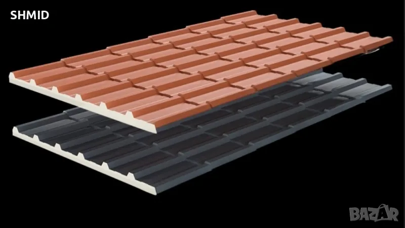 Покривен сандвич панел тип керемида, снимка 1