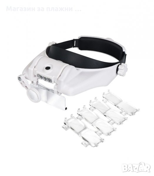 УВЕЛИЧИТЕЛНА ЛУПА ЗА ГЛАВА С ЛЕД ОСВЕТЛЕНИЕ ТИП ОЧИЛА ЗА ЧЕТЕНЕ ШИЕНЕ - код 82000MC, снимка 1