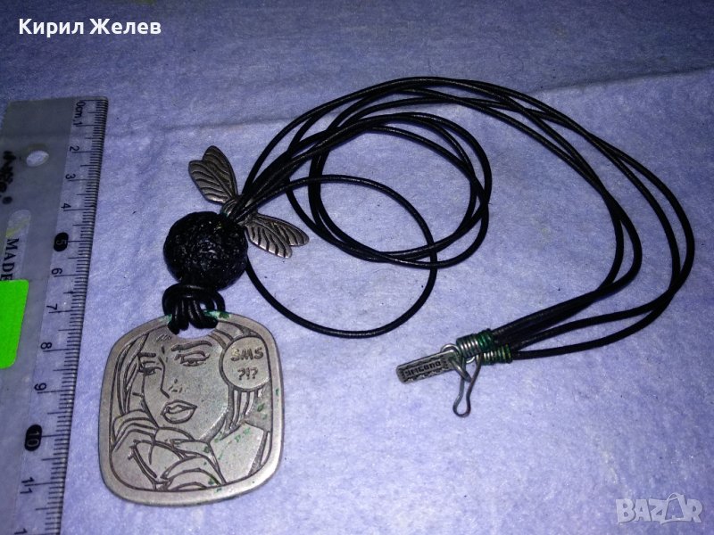 УМБОПО - МАРКОВ ПОСРЕБРЕН ХИПИ - АРТ СТИЛ ФЕШЪН МЕДАЛЬОН КОЛИЕ 34655, снимка 1