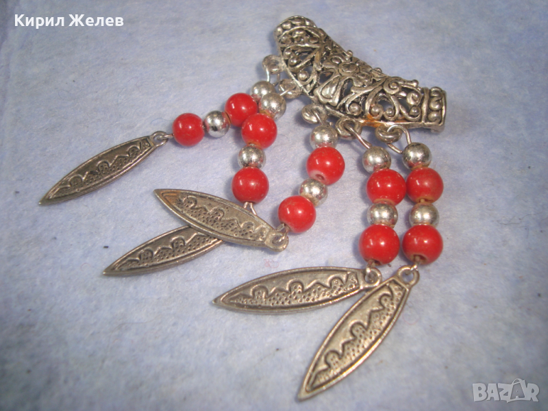 СРЕБРИСТ НЕЖЕН КРАСИВ ОРНАМЕНТИРАН АРТ НУВО СТИЛ МЪНИСТЕН МЕДАЛЬОН 25348, снимка 1