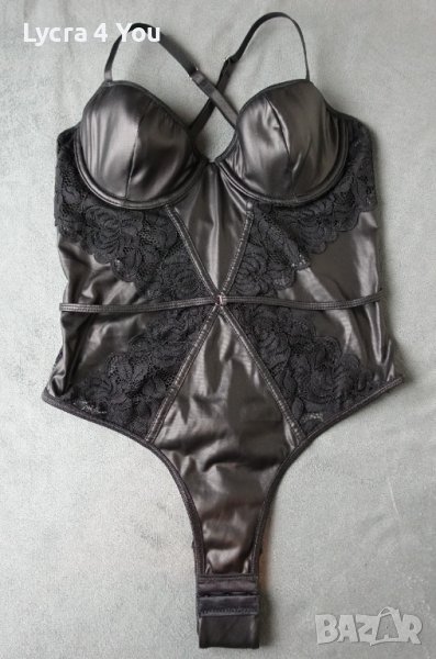 S ново еротично кожено боди с дантела, снимка 1