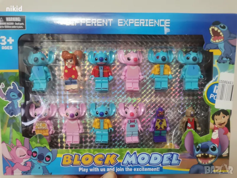 12 фигурки за Лего конструктор Стич Лило Stitch за игра и украса на торта пластмасови, снимка 1