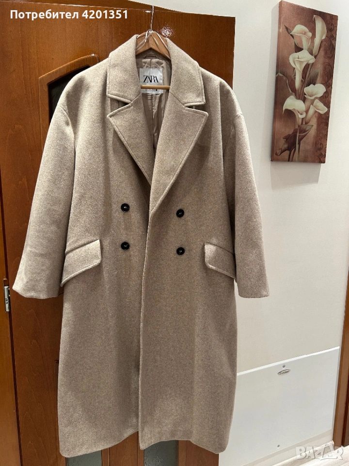 Дамско дълго палто Zara, снимка 1