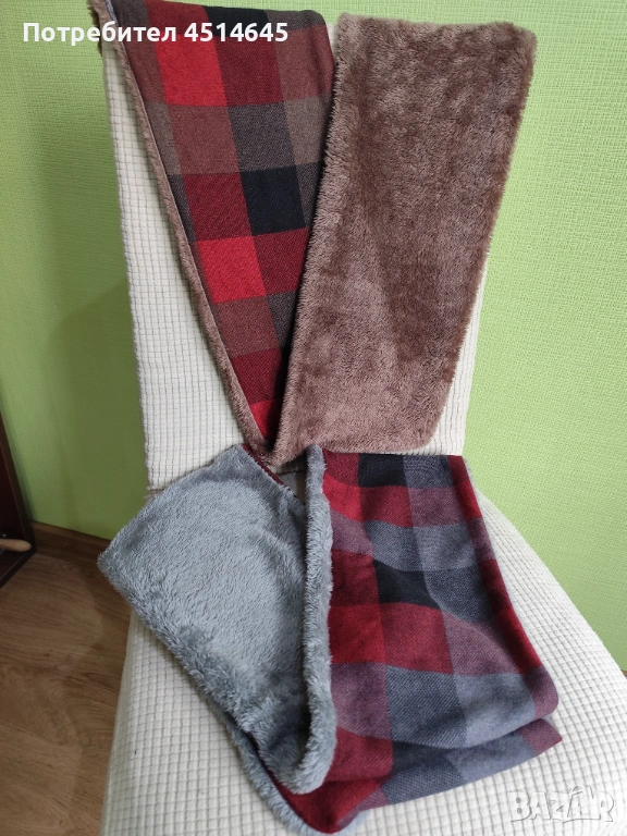 Шал, двоен, двулицев,кръг 140 см., снимка 1