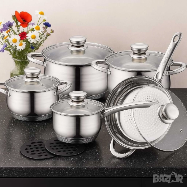 Royalty Line RL-1232 – Комплект от 12 части, с капаци и многослойно дъно, снимка 1