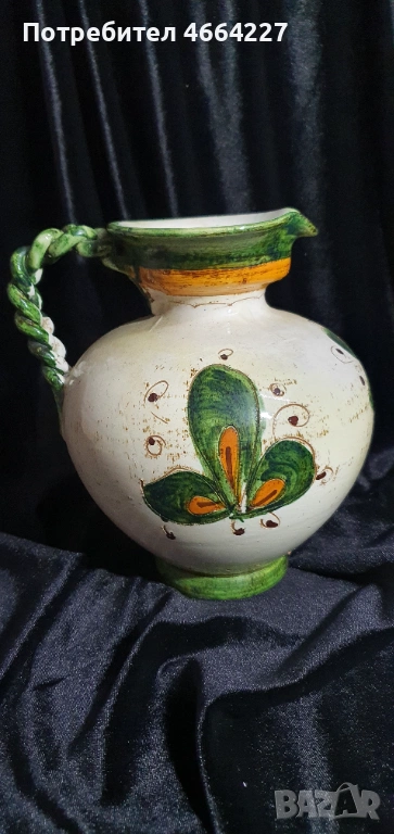 Ръчно рисувана керамична ваза, снимка 1