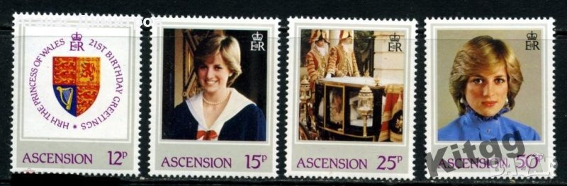 Чисти марки Лейди (принцеса) Даяна 1982 от Остров Вознесение , снимка 1