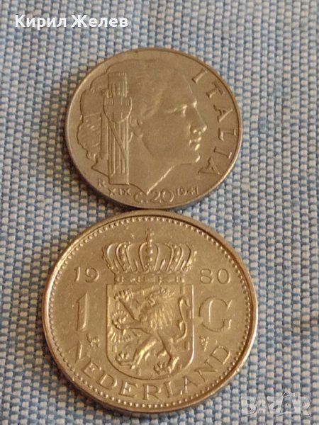 Две монети 20 чентезими 1941г. Италия / 1 гулдена 1980г. Недерландия за КОЛЕКЦИЯ ДЕКОРАЦИЯ 31740, снимка 1