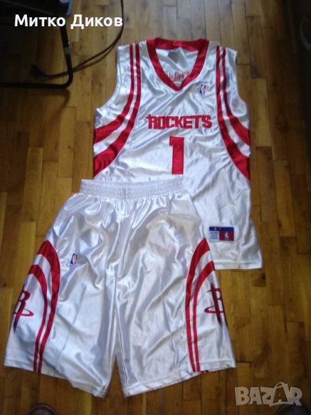 Tracy Mc Grady #1Houston Rockets НБА баскетболен екип отличен тениска и гащета размер Л, снимка 1