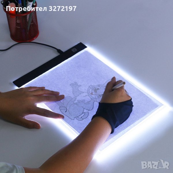 А5 LED екран/табло за рисуване/писане,USB захранване,прекрасно помагало за всеки, снимка 1
