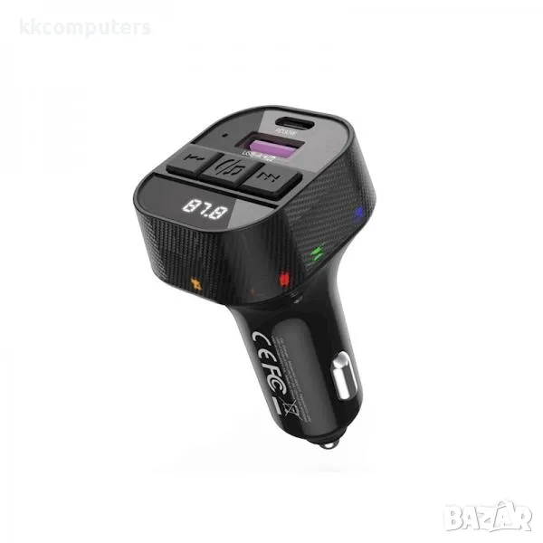 FM Трансмитер Bluetooth XO-BCC17/ MP3 / 30W / PD, USB QC 3.0 / Черен / Баркод : 456444, снимка 1