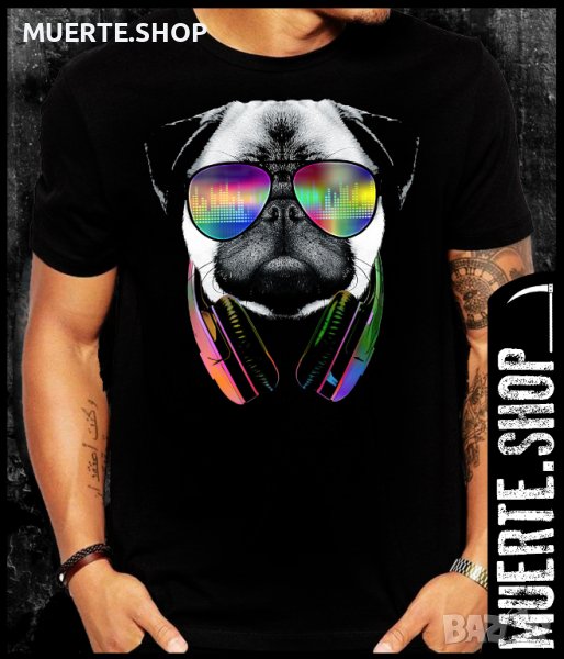 Черна тениска с щампа DISCO MOPS, снимка 1