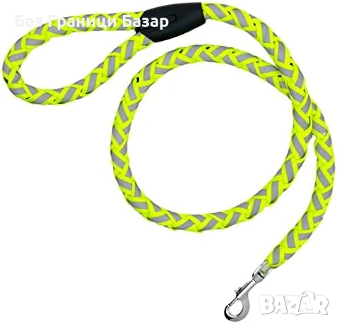 Нов Здрав найлонов кучешки повод 1.2м подплатена дръжка, против усукване