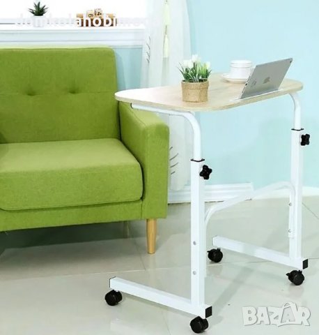 Регулируема помощна маса, 60x40 см,Колелца с спирачки