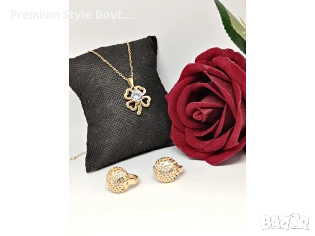 комплект колие и обеци от медицинска стомана 