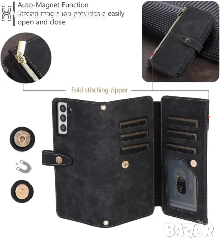 Кейс портмоне за Samsung Galaxy S21, снимка 4 - Калъфи, кейсове - 48632812