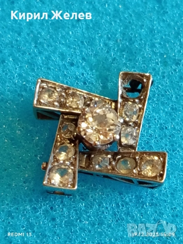 Сребърна висулка с кристали Сваровски стил и елегантност 42476, снимка 3 - Колиета, медальони, синджири - 52848209