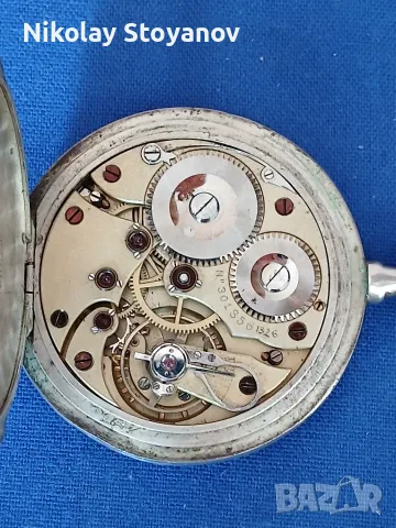 Сребърен джобен часовник NOMOS, снимка 4 - Джобни - 56392721